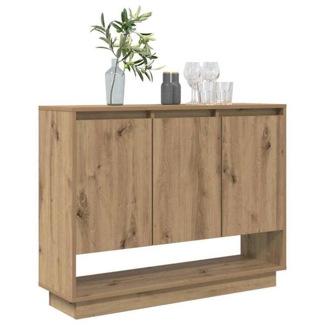 Berkfield Home Sideboard Artisan oak 97 x 29 x 75 cm Engineered wood in Brown - image 1