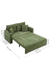 Living and Home 2 Seater Sofa Bed with Cup Holders and Pillows in Green - thumbnail 3