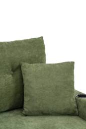 Living and Home 2 Seater Sofa Bed with Cup Holders and Pillows in Green - thumbnail 5