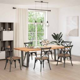 Berkfield Home Dining Table Legs V-Shape 2 pcs Anthracite 70x(42-43.3) cm Steel in Dark Grey - thumbnail 1