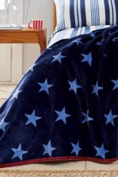 Helena Springfield 'Star' Fleece Throw in Blue - Size: 140 cm x 180 cm - thumbnail 2