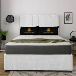UK Bed Furniture SavannahDivan Bed with 2 Drawers Same Side & 26 Inch headboard in White - Size: Single - thumbnail 2