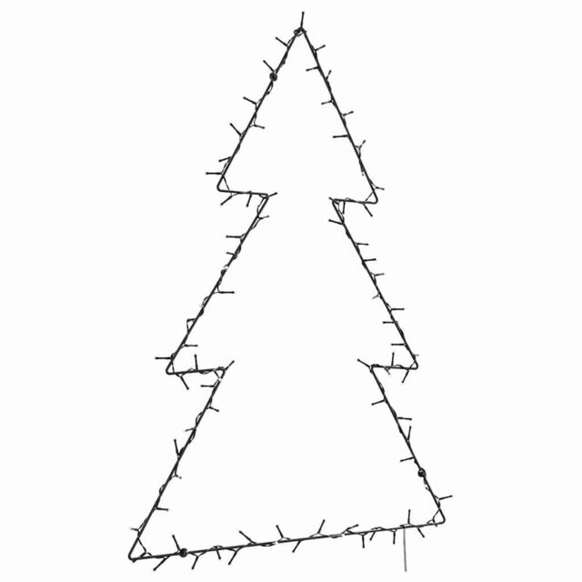 Berkfield Home Christmas Lights Christmas Tree Silhouette 115 LEDs Warm White in Black - image 1