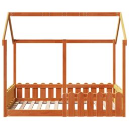 Berkfield Home Kids' House Bed Frame without Mattress Wax Brown 80x160 cm - thumbnail 4