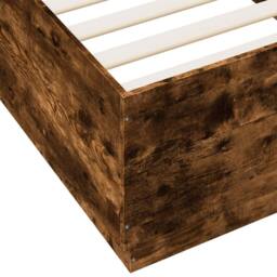 Berkfield Home Modern Bed Frame without Mattress Smoked Oak 90x200 cm in Brown - thumbnail 7