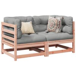 Berkfield Home 2 Piece Garden Sofa Set Solid Wood Douglas Fir in Brown - thumbnail 1