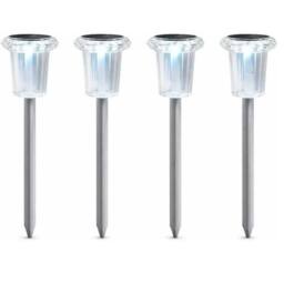 Marco Paul 4pc Solar Garden Stake Light Set in Silver - thumbnail 3