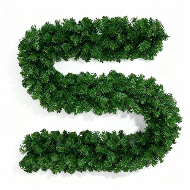 Shatchi 2.7M Alaskan Green Christmas Garland - Thick & Bushy Festive Décor - image 1