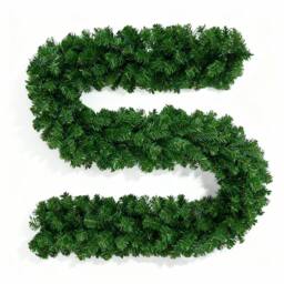 Shatchi 2.7M Alaskan Green Christmas Garland - Thick & Bushy Festive Décor - thumbnail 1