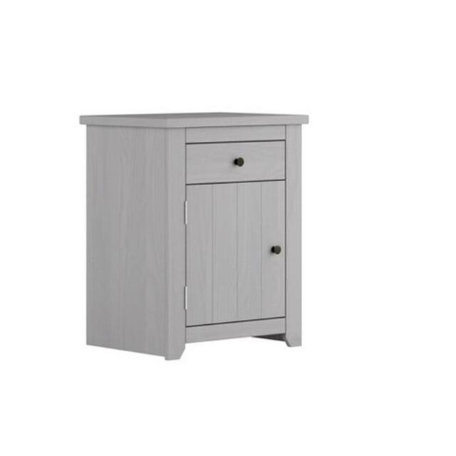 Lemon Pavilion Furniture Havana Bedside Cabinet - Pine/Metal - L39xW53xH65.5 cm - Grey/Pewter in Grey - image 1