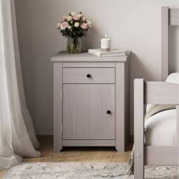 Lemon Pavilion Furniture Havana Bedside Cabinet - Pine/Metal - L39xW53xH65.5 cm - Grey/Pewter in Grey - thumbnail 4