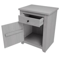 Lemon Pavilion Furniture Havana Bedside Cabinet - Pine/Metal - L39xW53xH65.5 cm - Grey/Pewter in Grey - thumbnail 3