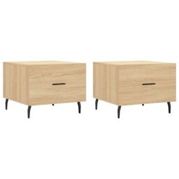 Berkfield Home Coffee Tables 2 pcs Sonoma Oak 50x50x40 cm Engineered Wood in Brown - Size: 50 x 50 x 40 cm - thumbnail 2