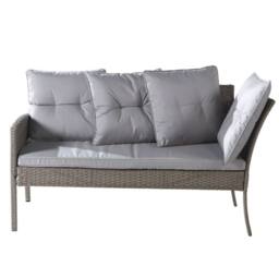 HomeTouch 7 Seater Rattan Garden Furniture Sofa Set with Cushions & Stools in Brown - Size: 1 Pack - thumbnail 9