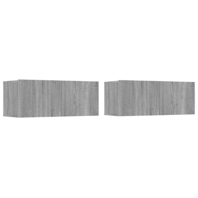 Berkfield Home TV Cabinets 2 pcs Grey Sonoma 80x30x30 cm Engineered Wood - Size: 80 x 30 x 30 cm - image 1
