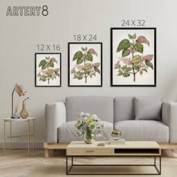 "Artery8 New Zealand Makomako Flowering Plant Featon Framed Canvas Wall Art in Beige - Size: W24"" x H32""" - thumbnail 4