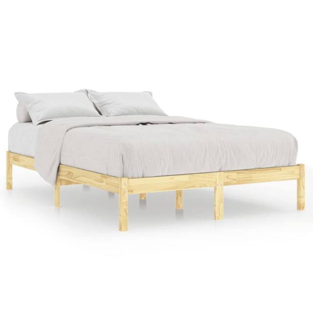 Berkfield Home Bed Frame Solid Wood Pine 140x200 cm in Light Tan - image 1