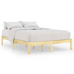 Berkfield Home Bed Frame Solid Wood Pine 140x200 cm in Light Tan - thumbnail 1