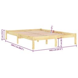 Berkfield Home Bed Frame Solid Wood Pine 140x200 cm in Light Tan - thumbnail 8