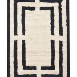 Wyld and Coco Cotton Bath Mat 60 x 90 cm - Beige and Black Geometric - Size: 1600mm x 900mm - thumbnail 2