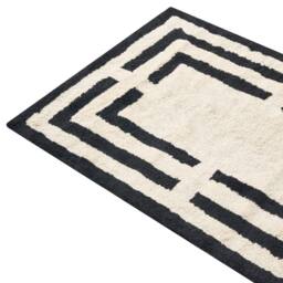 Wyld and Coco Cotton Bath Mat 60 x 90 cm - Beige and Black Geometric - Size: 1600mm x 900mm - thumbnail 3