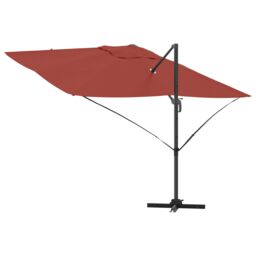 Berkfield Home Cantilever Umbrella Terracotta Polyester, Steel Large - thumbnail 8