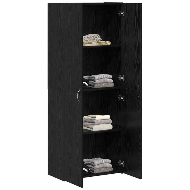 Berkfield Home Highboard Black Oak - 60 x 32 x 153 cm - Engineered wood - image 1