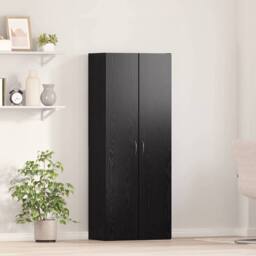 Berkfield Home Highboard Black Oak - 60 x 32 x 153 cm - Engineered wood - thumbnail 2