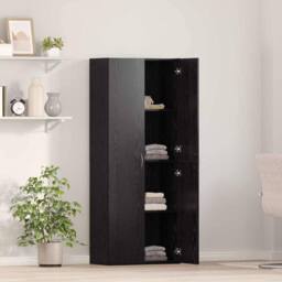 Berkfield Home Highboard Black Oak - 60 x 32 x 153 cm - Engineered wood - thumbnail 4