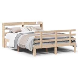 Berkfield Home Beautiful Bed Frame with Headboard without Mattress 135x190 cm Double in Light Tan - thumbnail 3