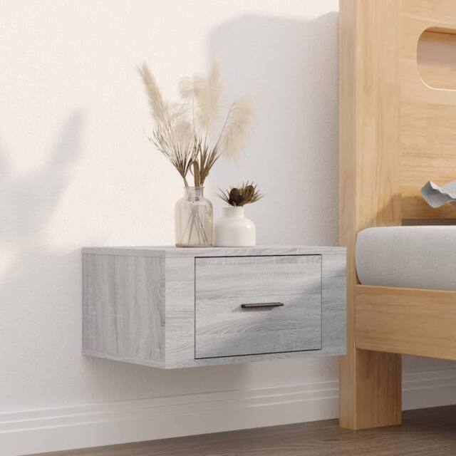 Berkfield Home Elegant Wall-mounted Bedside Cabinets 2 pcs Grey Sonoma 50x36x25 cm - Size: 50 x 36 x 25 cm - image 1