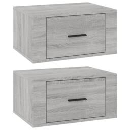 Berkfield Home Elegant Wall-mounted Bedside Cabinets 2 pcs Grey Sonoma 50x36x25 cm - Size: 50 x 36 x 25 cm - thumbnail 3