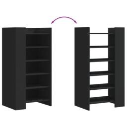 Berkfield Home Shoe Cabinet Black 52x37.5x100 cm Engineered Wood - thumbnail 7