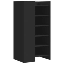 Berkfield Home Shoe Cabinet Black 52x37.5x100 cm Engineered Wood - thumbnail 6