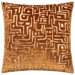 HOEM Soren Cut Velvet Abstract Cushion in Copper - Size: 45 cm x 45 cm - thumbnail 2
