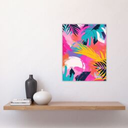 "Artery8 Wall Art Print Abstract Bright & Bold Leaves Tropical Painting Poster - Size: W12"" x H16""" - thumbnail 4