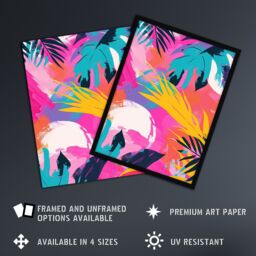 "Artery8 Wall Art Print Abstract Bright & Bold Leaves Tropical Painting Poster - Size: W12"" x H16""" - thumbnail 2