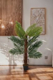 Living and Home 120cm Artificial Palm Tree Potted for Garden, Office & Home Decor in Green - thumbnail 2