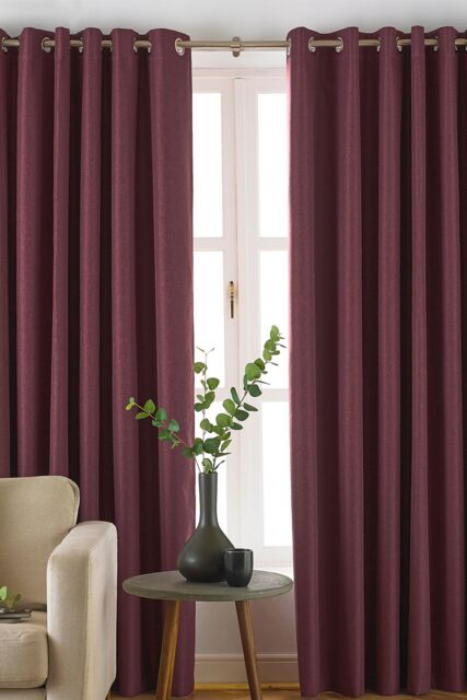 Furn Moon Premium Thermal Blackout Eyelet Curtains in Purple - Size: 168 cm width x 137 cm drop - image 1