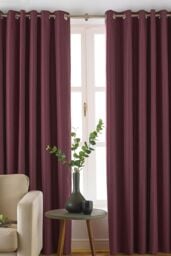 Furn Moon Premium Thermal Blackout Eyelet Curtains in Purple - Size: 168 cm width x 137 cm drop - thumbnail 1