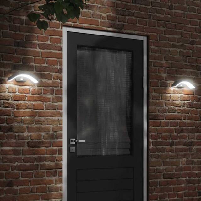 Berkfield Home Outdoor LED Wall Light with Sensor Black Die-cast Aluminium - image 1