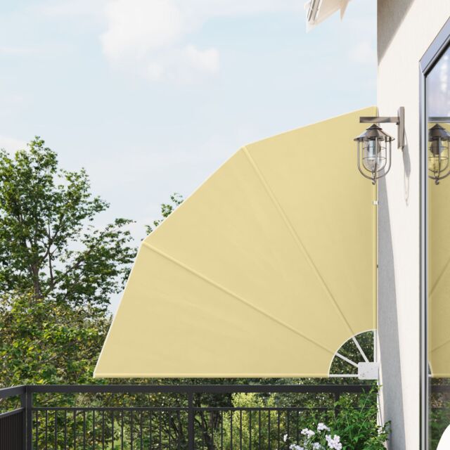Berkfield Home Balcony Privacy Screen Folding Manual Sand 140 x 140 cm Fabric in Brown - image 1