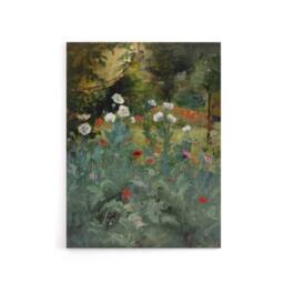 "Artery8 Eliphalet Andrews Poppies Wildflower Painting Canvas Wall Art Print in Green - Size: W12"" x H16""" - thumbnail 1