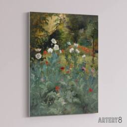 "Artery8 Eliphalet Andrews Poppies Wildflower Painting Canvas Wall Art Print in Green - Size: W12"" x H16""" - thumbnail 2
