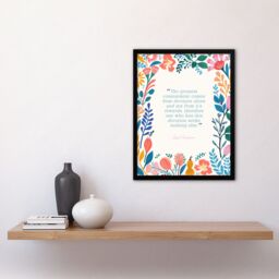 "Artery8 Wall Art Print Hinduism Devotion Lord Krishna Veda Hindu Quote Floral Framed - Size: W12"" x H16""" - thumbnail 4