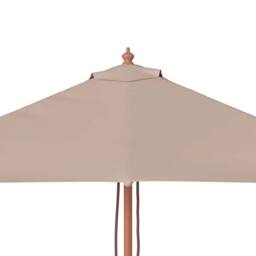 Berkfield Home Outdoor Parasol with Wooden Pole 150x200 cm Taupe in Beige - thumbnail 7
