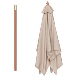 Berkfield Home Outdoor Parasol with Wooden Pole 150x200 cm Taupe in Beige - thumbnail 5