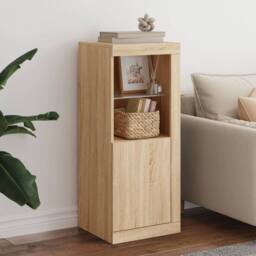 Berkfield Home Sideboard with LED Lights Sonoma Oak 41x37x100 cm in Brown - Size: 41 x 37 x 100 cm - thumbnail 2