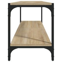 Berkfield Home TV Cabinet Sonoma Oak 100x33x41 cm Engineered Wood & Steel in Brown - Size: 100 x 33 x 41 cm - thumbnail 6