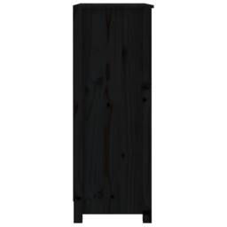 Berkfield Home Book Cabinet Black 80x35x97 cm Solid Wood Pine - Size: 80 x 35 x 97 cm - thumbnail 6